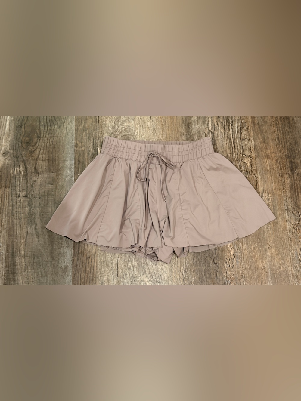 Altar'd State Dusty Mauve Brown Drawstring Elastic-Waist Skort